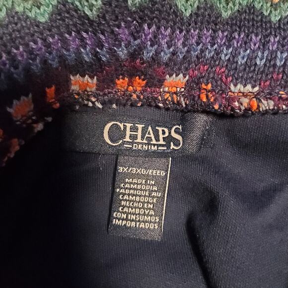 NEW Chaps Ralph Lauren Size 3X Top Fair Isle Sweater Cowl Neck Kangaroo Pouch - Picture 5 of 8